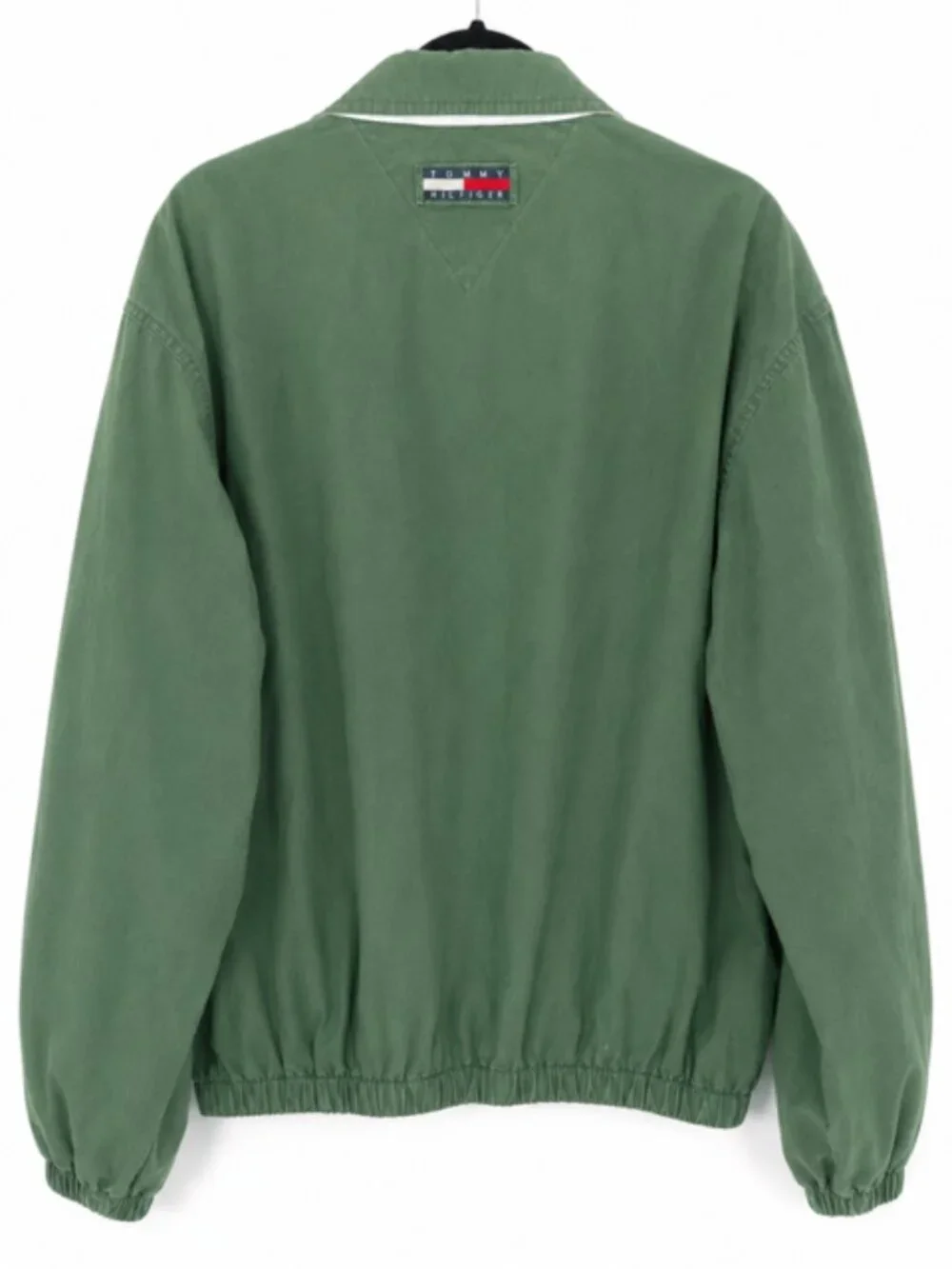Tommy Hilfiger Vintage Green Harrington Jacket Men’s XL Flag Logo